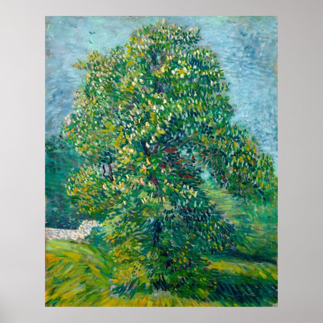 Van Gogh, Horse Kastanienbaum in Blossom, 1887 Poster (Vorne)