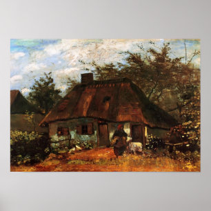 Van Gogh - Hütte und Frau mit Ziege Poster