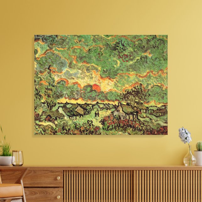 Van Gogh Hütten Cypresses Reminiszenz von Nord Leinwanddruck (Insitu (Wohnzimmer))