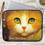 Van Gogh Inspiriert Cat Painting Laptop Sleeve<br><div class="desc">Laptop-Ärmel mit einem farbenfrohen Gemälde eines niedlichen Kätzchens im van Gogh-Stil. Der Text ist optional.</div>
