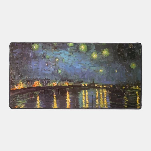 Van Gogh Inspiriert Night Fine Art Desk Mat Schreibtischunterlage (Vorderseite)