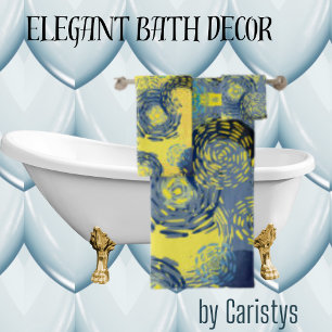 Van Gogh Inspirierte Blues und Gelb Badhandtuch Set
