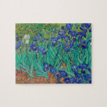 Van Gogh Ire. Blauer Vintager Impressionismus<br><div class="desc">Van Gogh "Ire" Puzzle. Blauer Blumenimpressionismus Kunst.</div>