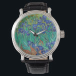 Van Gogh Ire. Blauer Vintager Impressionismus Armbanduhr<br><div class="desc">Uhr von Van Gogh "Ire". Blauer Blumenimpressionismus Kunst.</div>