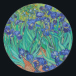 Van Gogh Ire. Blauer Vintager Impressionismus Runder Aufkleber<br><div class="desc">Van Gogh "Ire" Aufkleber. Blauer Blumenimpressionismus Kunst.</div>