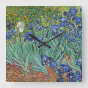 Van Gogh Iris-Gemälde  Quadratische Wanduhr