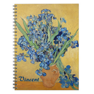 Van Gogh Iris-Vase Blaue Blumen Feine Kunst Notizblock