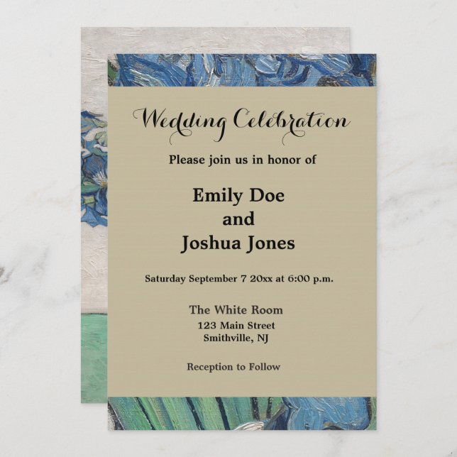 Van Gogh Iris Vase Malerei Impressionismus Einladung (Vorne/Hinten)