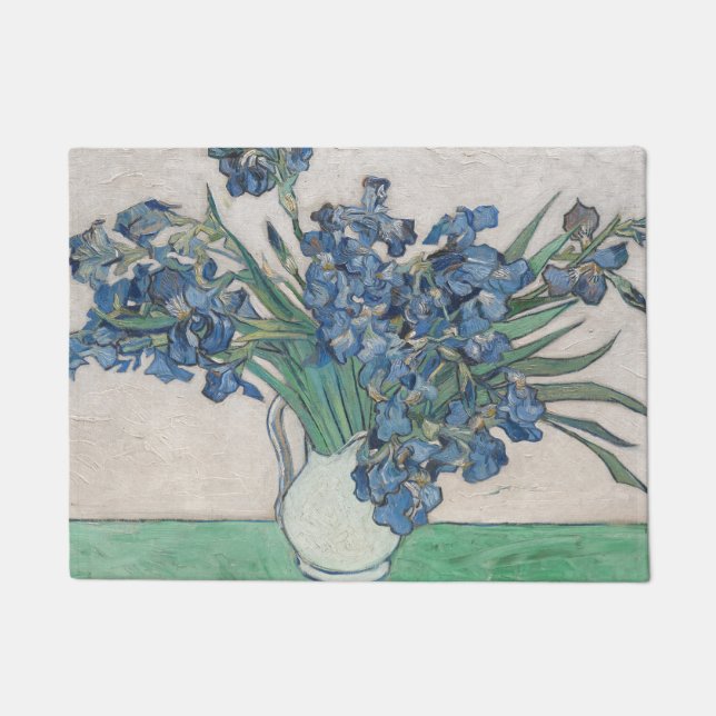 Van Gogh Iris Vase Malerei Impressionismus Fußmatte (Vorderseite)