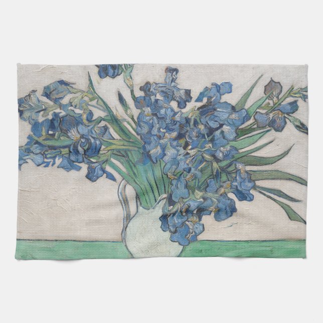Van Gogh Iris Vase Malerei Impressionismus Geschirrtuch (Horizontal)