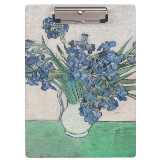 Van Gogh Iris Vase Malerei Impressionismus Klemmbrett (Vorderseite)