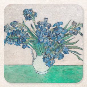 Van Gogh Iris Vase Malerei Impressionismus Rechteckiger Pappuntersetzer