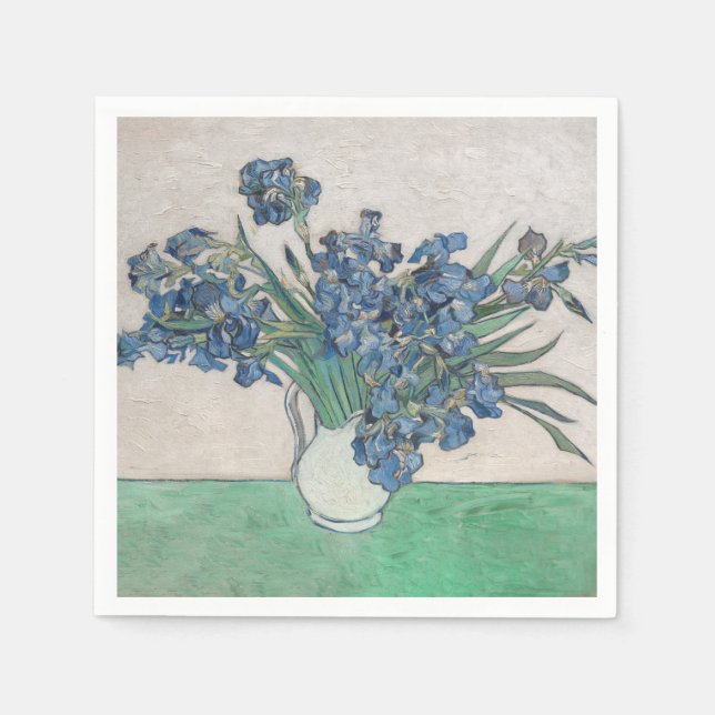 Van Gogh Iris Vase Malerei Impressionismus Serviette (Vorderseite)