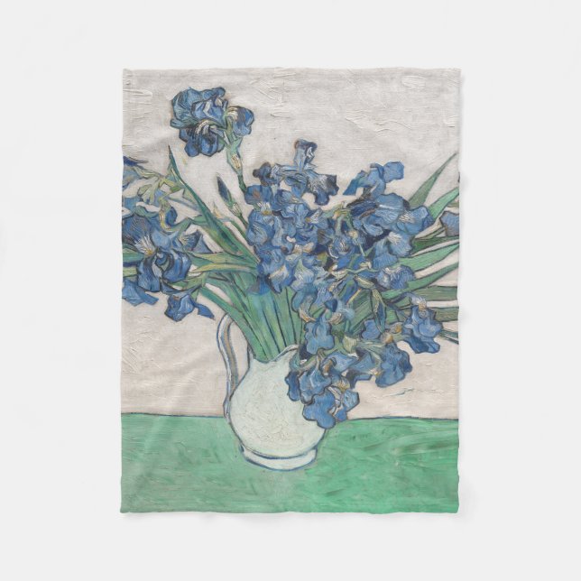 Van Gogh Iris Vasenmalerei Impressionismus Fleecedecke (Vorderseite)