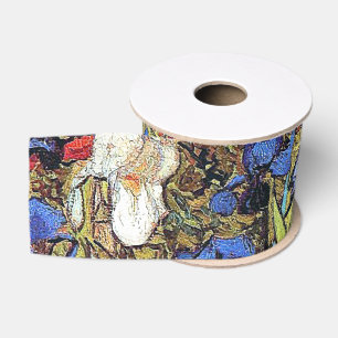 Van Gogh irise le ruban floral de gros-grain de