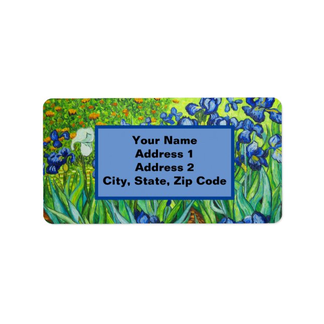 Van Gogh Irises Adressaufkleber (Vorne)