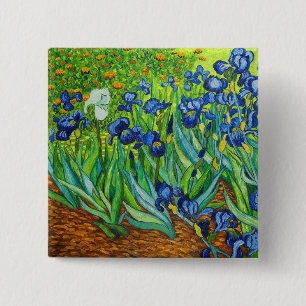 Van Gogh Irises Button