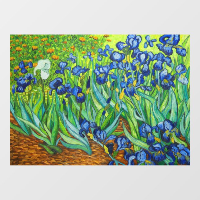Van Gogh Irises Fensteraufkleber (Blatt)