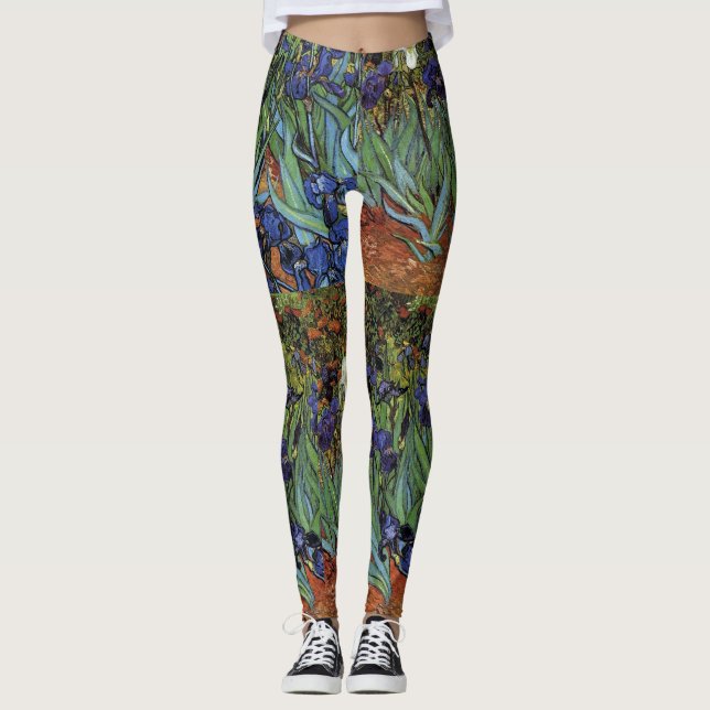 Van Gogh Irises Fine Art Leggings Pants (Vorderseite)