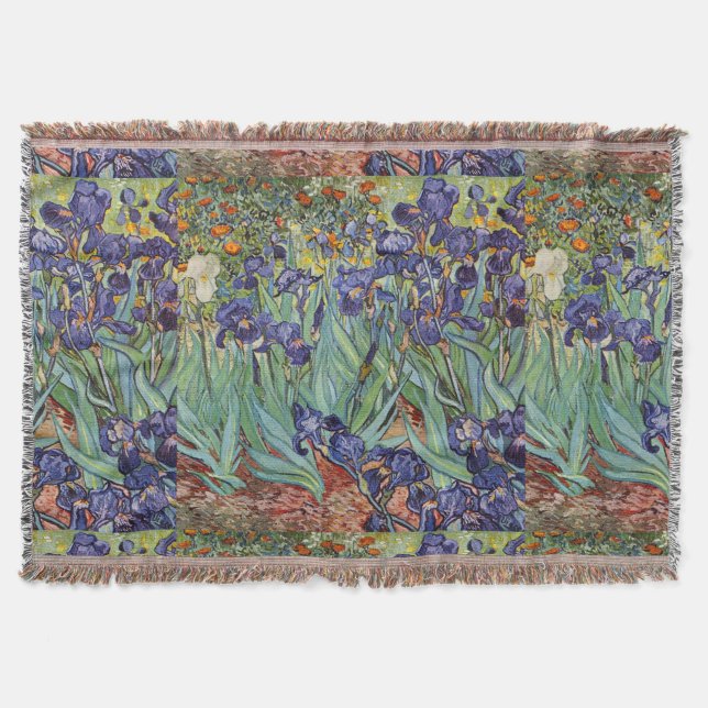 Van Gogh Irises Impressionist Painting Decke (Vorderseite)