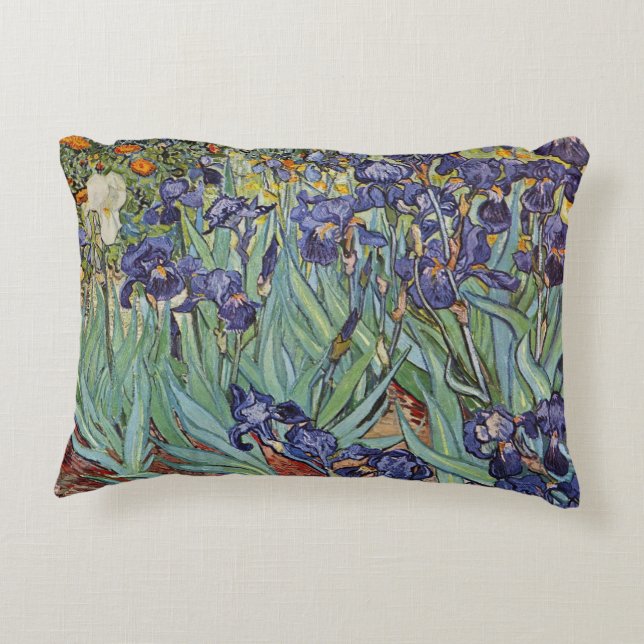 Van Gogh Irises Impressionist Painting Dekokissen (Rückseite)