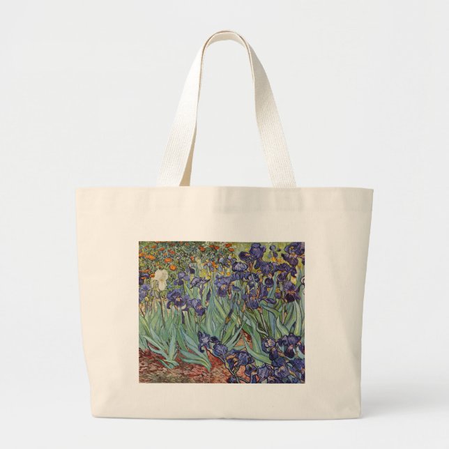 Van Gogh Irises Impressionist Painting Jumbo Stoffbeutel (Vorne)