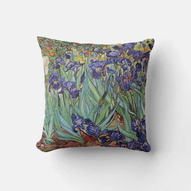 Van Gogh Irises Impressionist Painting Kissen (Vorderseite)