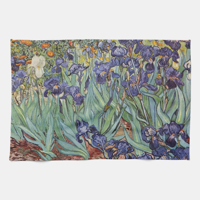 Van Gogh Irises Impressionist Painting Küchentuch (Horizontal)