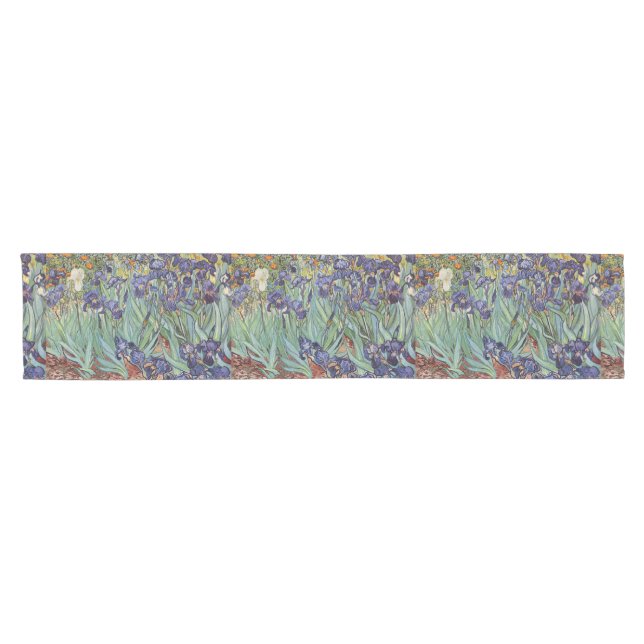 Van Gogh Irises Impressionist Painting Kurzer Tischläufer (Horizontal)