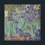 Van Gogh Irises Impressionist Painting Magnet<br><div class="desc">Vincent Van Gogh Irises auf Saint Remy - Ire von Vincent Van Gogh ist ein wunderbares impressionistisches Gemälde eines der Meister des Impressionismus aller Zeiten. Der Iris-Garten wirbelt mit Farben und Emotionen, während die lila Reize aus ihren blauen grünen Stielen und Blätter aufströmen. Im Hintergrund sind einige orangefarbene Blume im...</div>