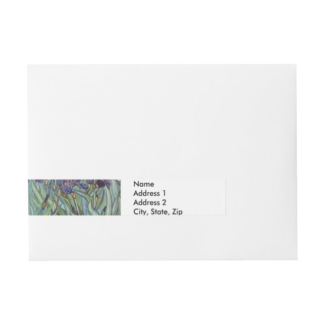 Van Gogh Irises Impressionist Painting Rundum-Adressaufkleber (Vorderseite)
