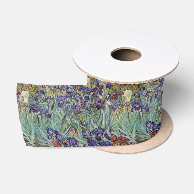 Van Gogh Irises Impressionist Painting Satinband (Spule)