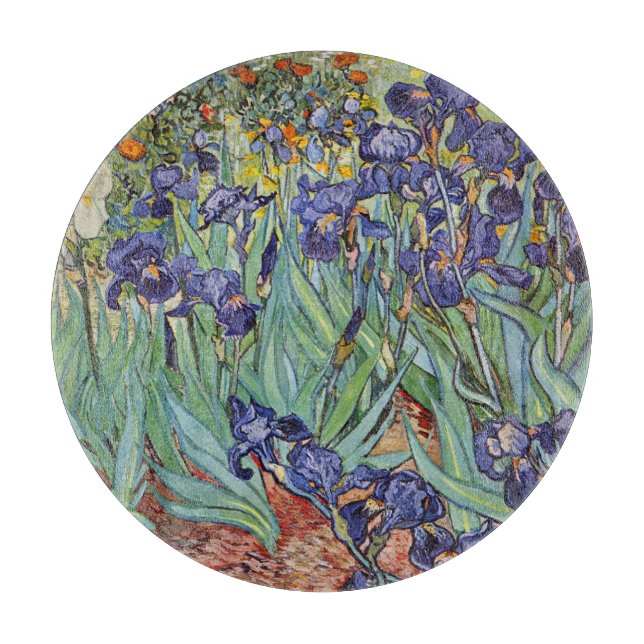 Van Gogh Irises Impressionist Painting Schneidebrett (Vorderseite)