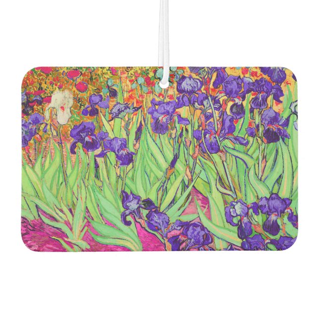 Van Gogh Irises in St. Remy, Lila Autolufterfrischer (Vorderseite)