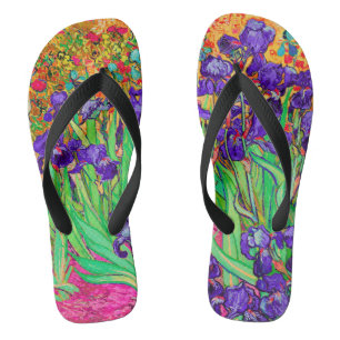 Van Gogh Irises/Lila/St. Remy Flip Flops