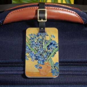 Van Gogh Irises Vase Blue Flower Bouquet Gold Art Gepäckanhänger