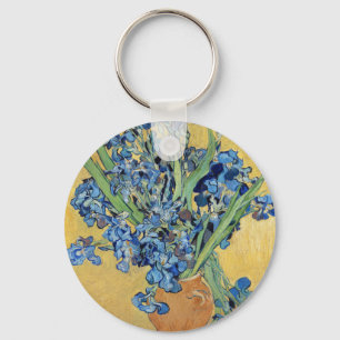 Van Gogh Irises Vase Blue Flowers Vintag Art Schlüsselanhänger