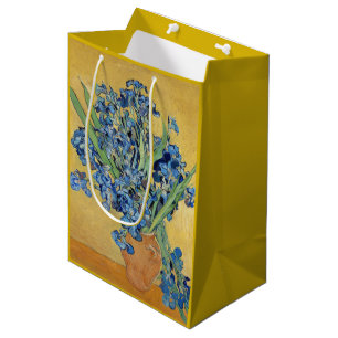 Van Gogh Irises Vase Blume Still Life Berühmte Kun Mittlere Geschenktüte