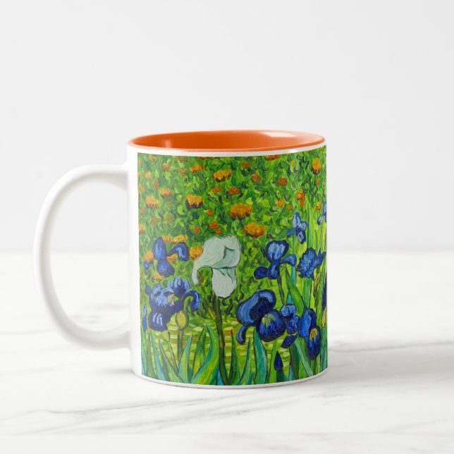 Van Gogh Irises Zweifarbige Tasse (Links)