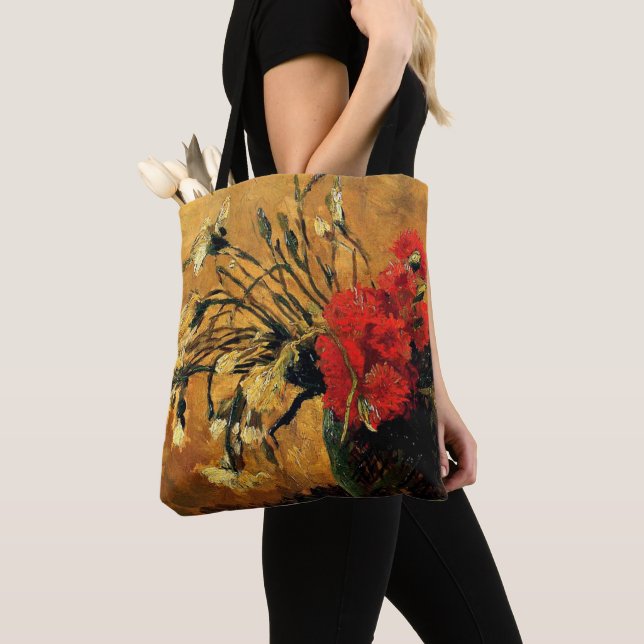 Van Gogh - Jug mit roten und weißen Nelken Tasche (Von Nahem)