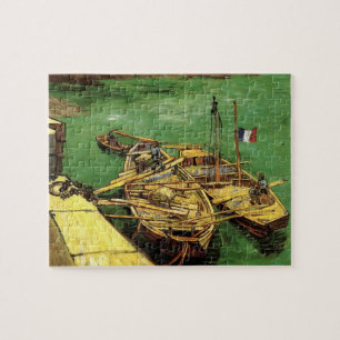 Van Gogh Kai mit Männern, die Sandkähne entladen