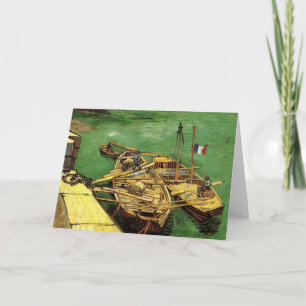 Van Gogh Kai mit Männern, die Sandkähne entladen Karte