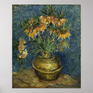 Van Gogh - kaiserliche Fritilinen in einer Kupferv Poster