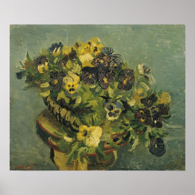 Van Gogh - Korb mit Violetten Poster (Vorne)