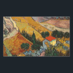 Van Gogh Landscape mit House und Plowman Rechteckiger Aufkleber<br><div class="desc">In das Design auf diesem Produkt integriert ist ein wunderschöner Ausdruck von "Landschaft mit Haus und Plowman" ein Öl auf Leinwand Malerei von Vincent van Gogh aus dem Jahr 1889. Vincent van Gogh (1853 - 1890) war ein niederländischer postimpressionistischer Maler, der in etwas mehr als einem Jahrzehnt etwa 2.100 Gemälde...</div>