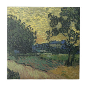 Van Gogh Landschaft in der Dämmerung Fliese