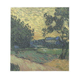 Van Gogh Landschaft in der Dämmerung Notizblock