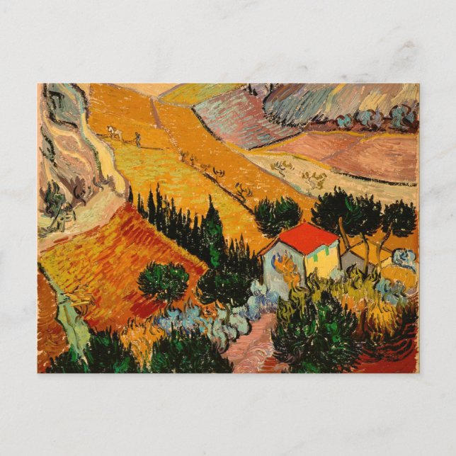 Van Gogh - Landschaft mit Häusern Postkarte (Vorderseite)