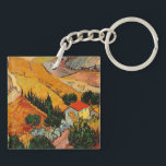 Van Gogh - Landschaft mit Häusern und Plowman Schlüsselanhänger<br><div class="desc">Landschaft mit Häusern und Plowman,  beliebtes Bild von Vincent van Gogh</div>