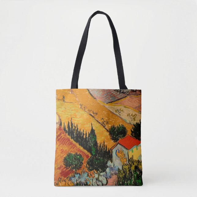 Van Gogh - Landschaft mit Häusern und Plowman Tasche (Vorderseite)